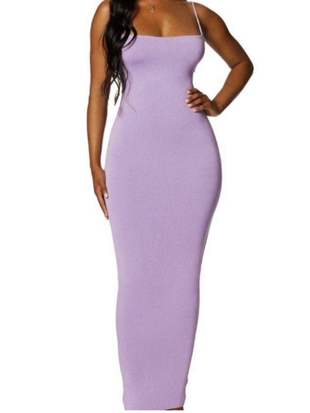 **SOLD** Naked Wardrobe Lavender Spaghetti-Strap Midi Dress
